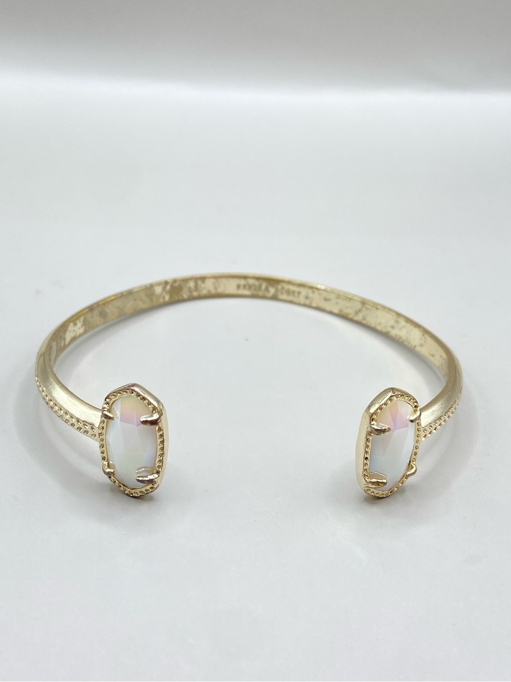 Kendra Scott White Iridescent Elton Cuff Bracelet